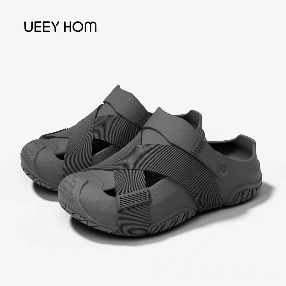 Men's Summer Closed-Toe Slides Soft & Bouncy Indoor Outdoor Two-Way Beach Shoes Versatile Casual Hiking & Outdoor Clogs