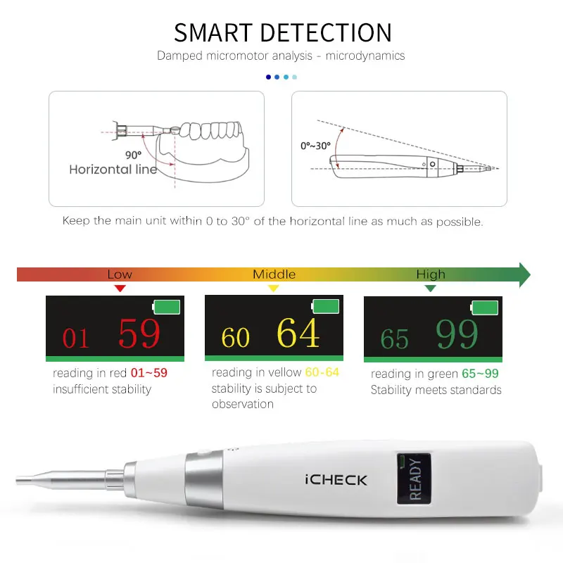 Dental Implant Stability Meter AI-ICHECK for Measuring the Stability Of Implants Resonance Frequency with Three Color Readings