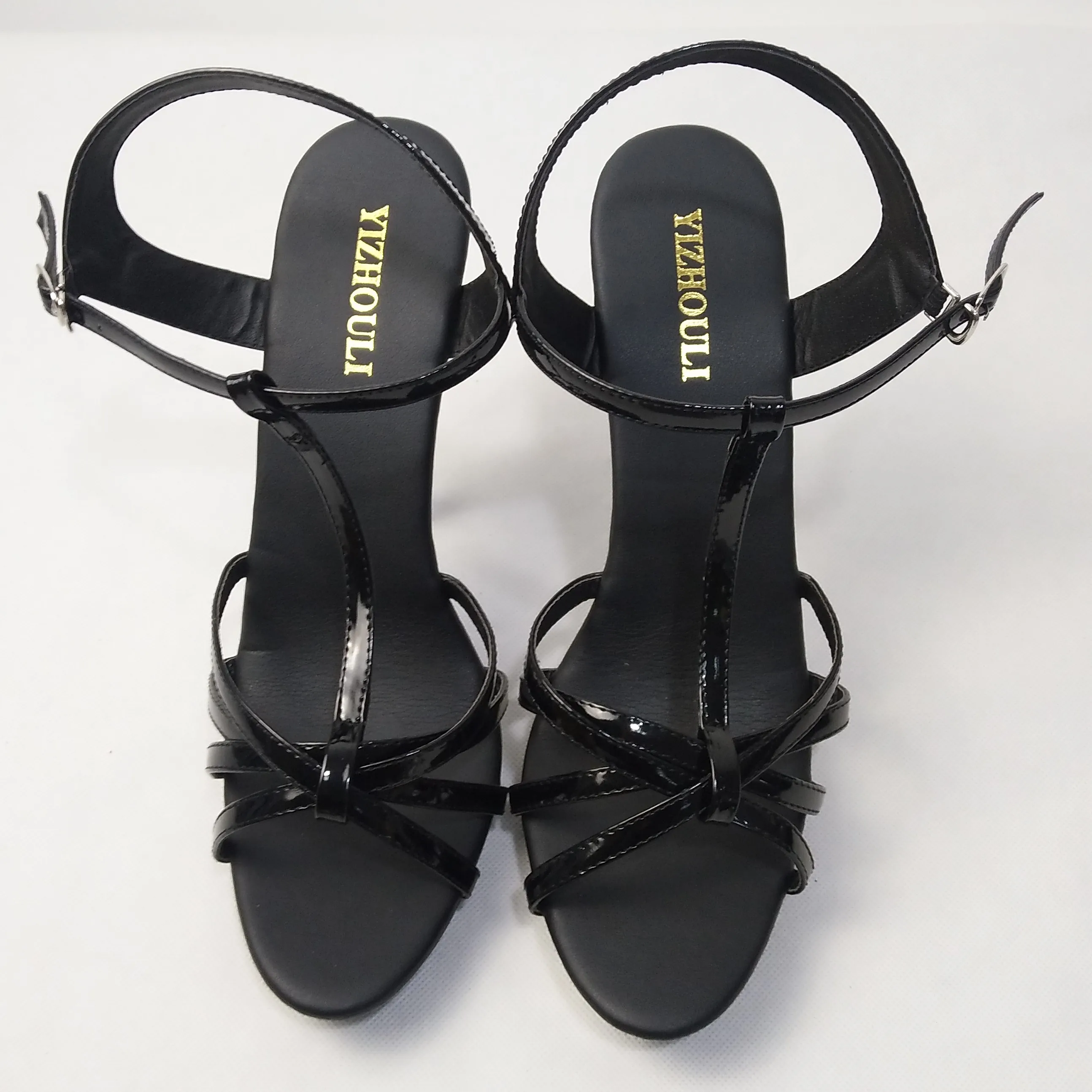 13cm Sexy fashion Roman style shows black sandals Performance photographed the bride wedding dance shoes