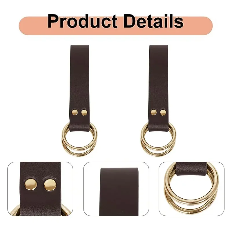 Taza vikinga para hombre y mujer, correa con gancho, anillos dobles de Metal, lazo de cuero, cinturón Medieval, falda, actuación de senderismo, accesorios para adultos