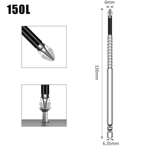K5 Non-slip High Hardness Bit S2 Strong Magnetic 5A Black Non-slip Cross Head Electric Drill Electric Screwdriver Bit - Image 26