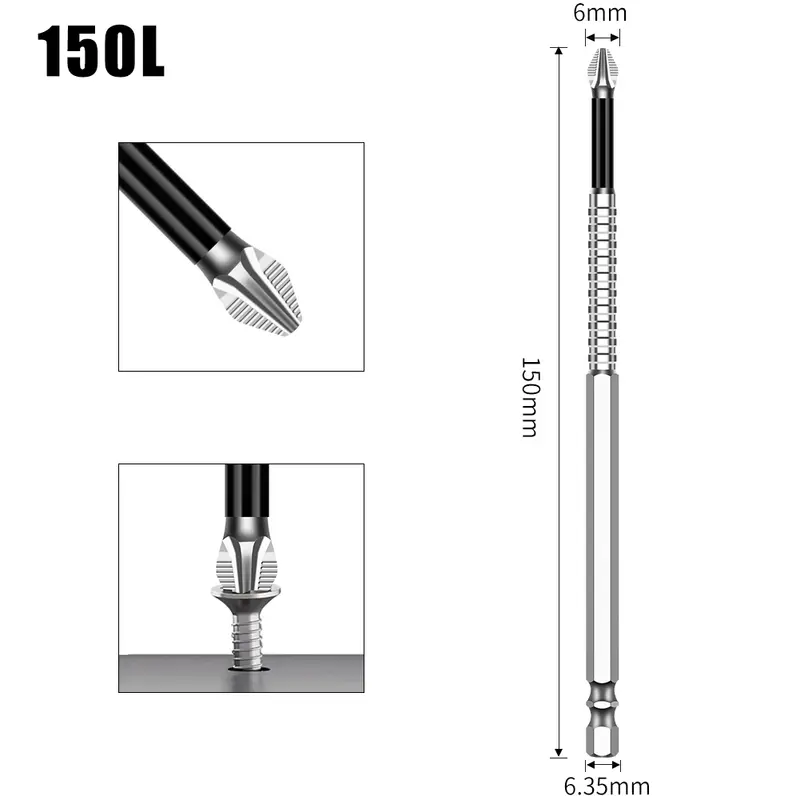 K5 Non-slip High Hardness Bit S2 Strong Magnetic 5A Black Non-slip Cross Head Electric Drill Electric Screwdriver Bit - Image 26