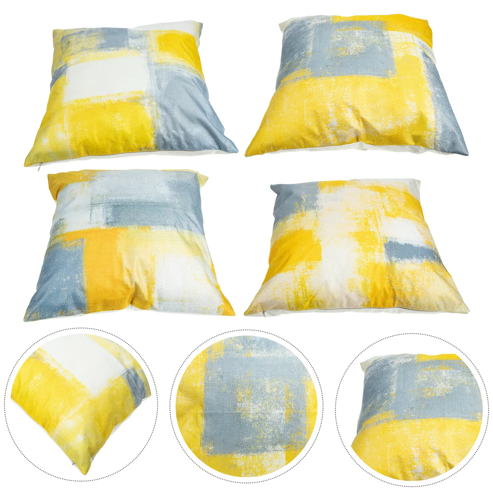 

4Pcs Square Throw Pillow Covers Decorative Oil Painting Design Comfortable Pillowcase for Couch Sofa Chair Bedroom Living Room