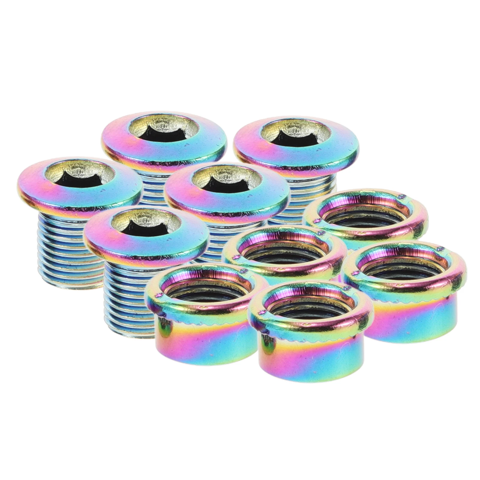 

5 Sets Bicycle Gear Screws Chainring Bolts Crank Arm Aluminum Alloy Fixing Bike Accessories Compatibility Storage Design Colors