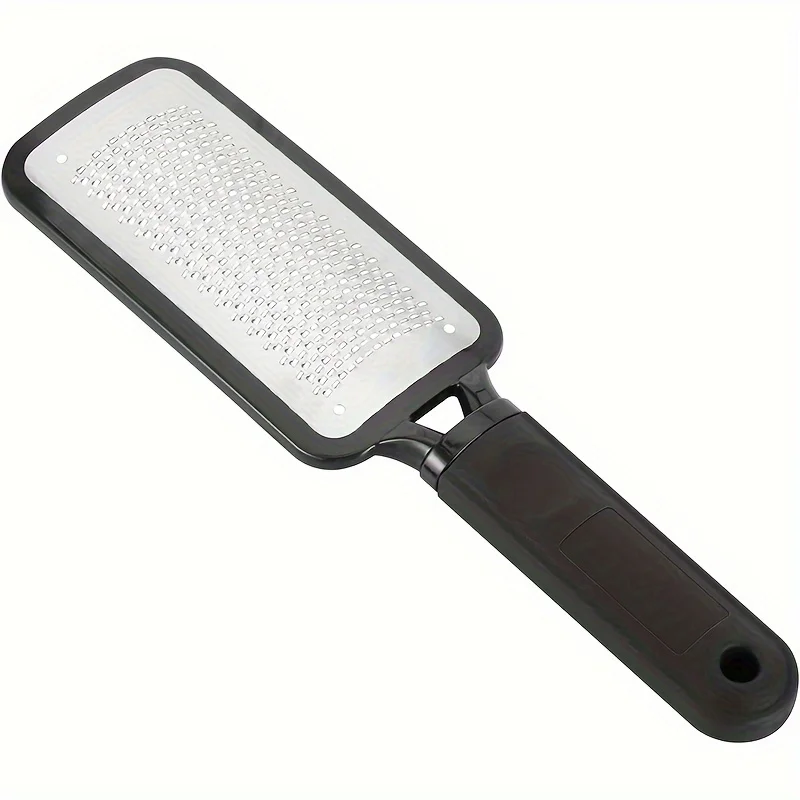 Stainless Steel Foot Grinder & File Heavy-Duty Pedicure Tool with Ergonomic Handle & Rounded Edges for Cracked Heels