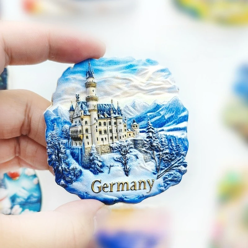 New Swan Castle Refrigerator Sticker Travel Souvenir Design in Germany Modern and Popular Cute Magnetic 3Dl Sticker Gift
