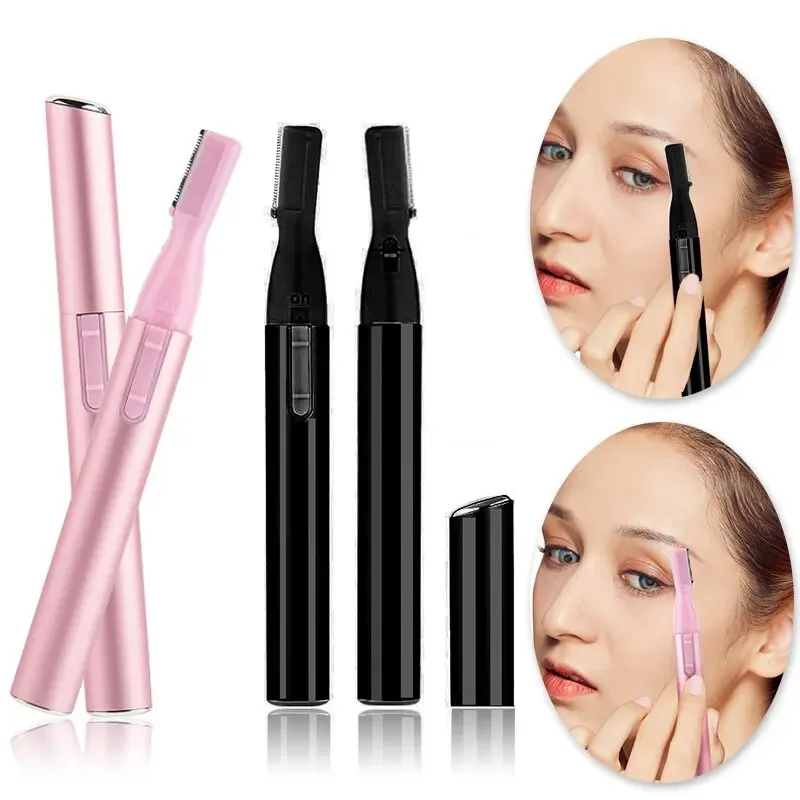 

2022 New Multi Functional Mini Handle Beauty Women Painless Automatic Shaving Trim Eyebrows Electric Eyebrow Trimmer Pink Black