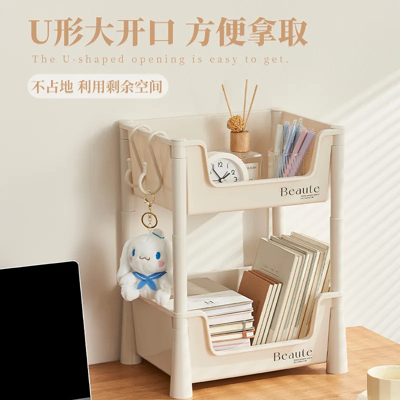 Distribution of three-layer trolley shelves, household removable tables, books, and bookshelves