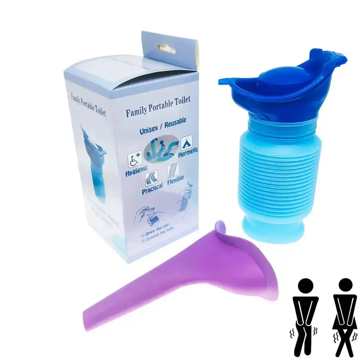 750ML Foldable Portable Urine Collection Bag, Mini Discrete Potty Pouch for Travel Camping Hiking Adults & Kids Outdoor Use