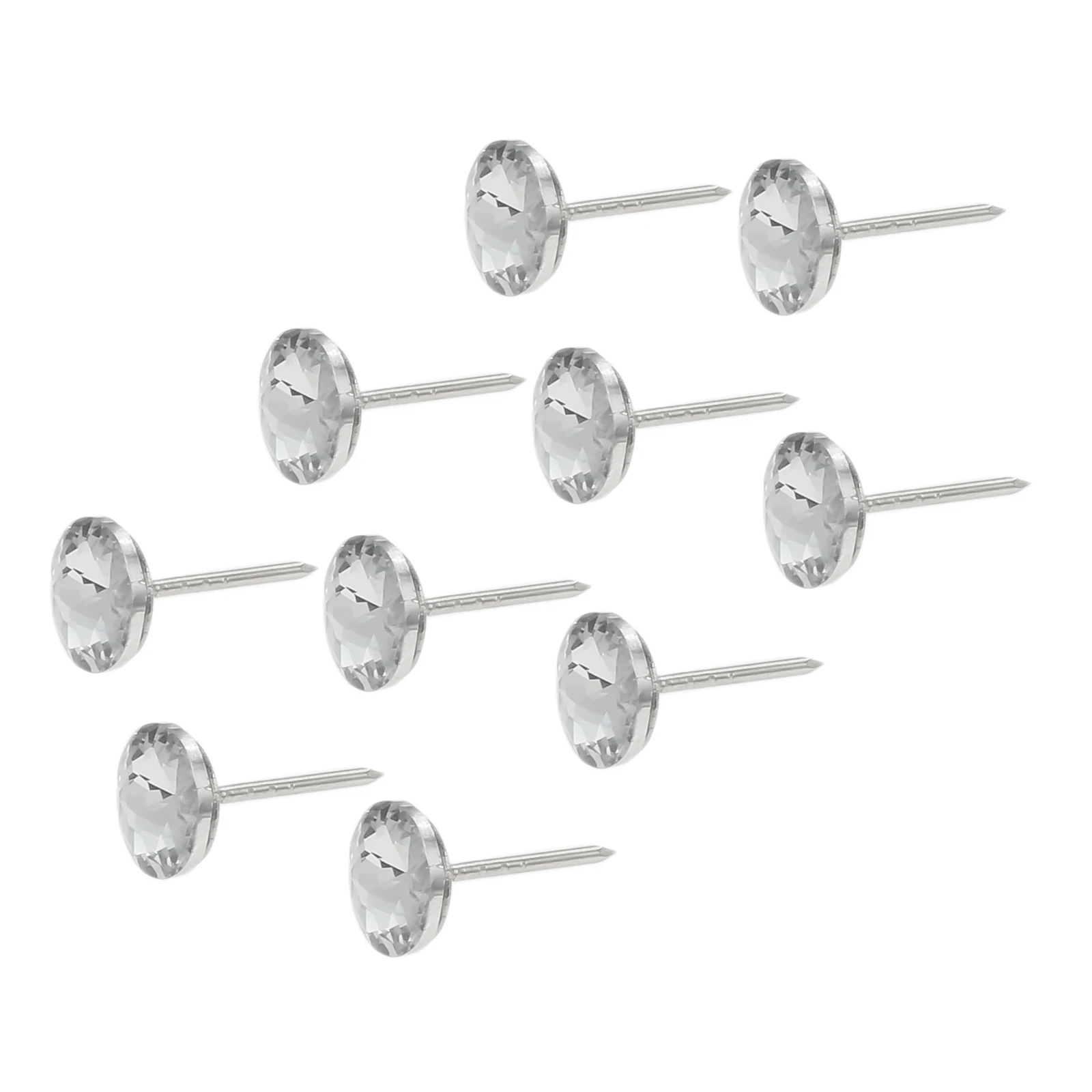 10PCS Crystal Upholstery Nails Tacks For Leather Beds Headboards Crafts Sofas Home Makeovers Fitting Glass+Metal 16/25/30mm