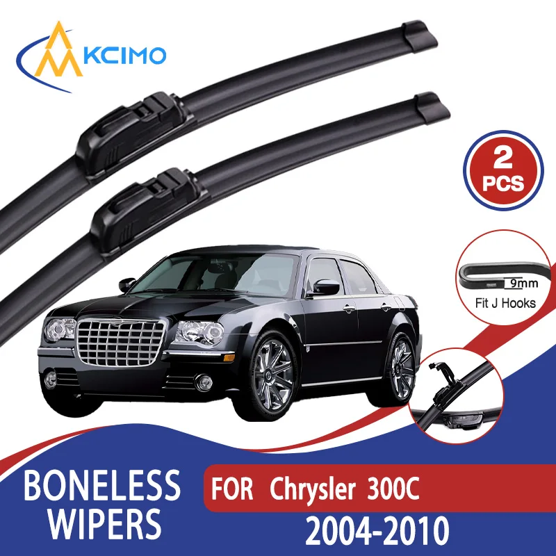 

For Chrysler 300C 2004-2010 Car Wiper U-type Soft Rubber Boneless Wiper HD Quiet Durable Automotive Wiper 22"+22"