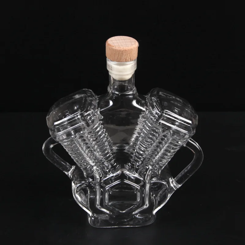 Motorcycle Engine Shaped Whiskey Decanter Bottle Home Decor Unique Alcohol Container for Dining Room Display Cabinet