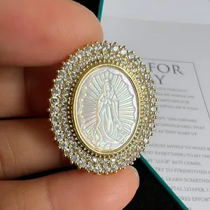 Colar Concha de Pérola Pingente para Mulheres, São Bento, Medalhas Religiosas, Virgem Maria, Guadalupe, Amuletos de Mãe Natural, Presente 6 principais vendas imagem santa muerte - №5