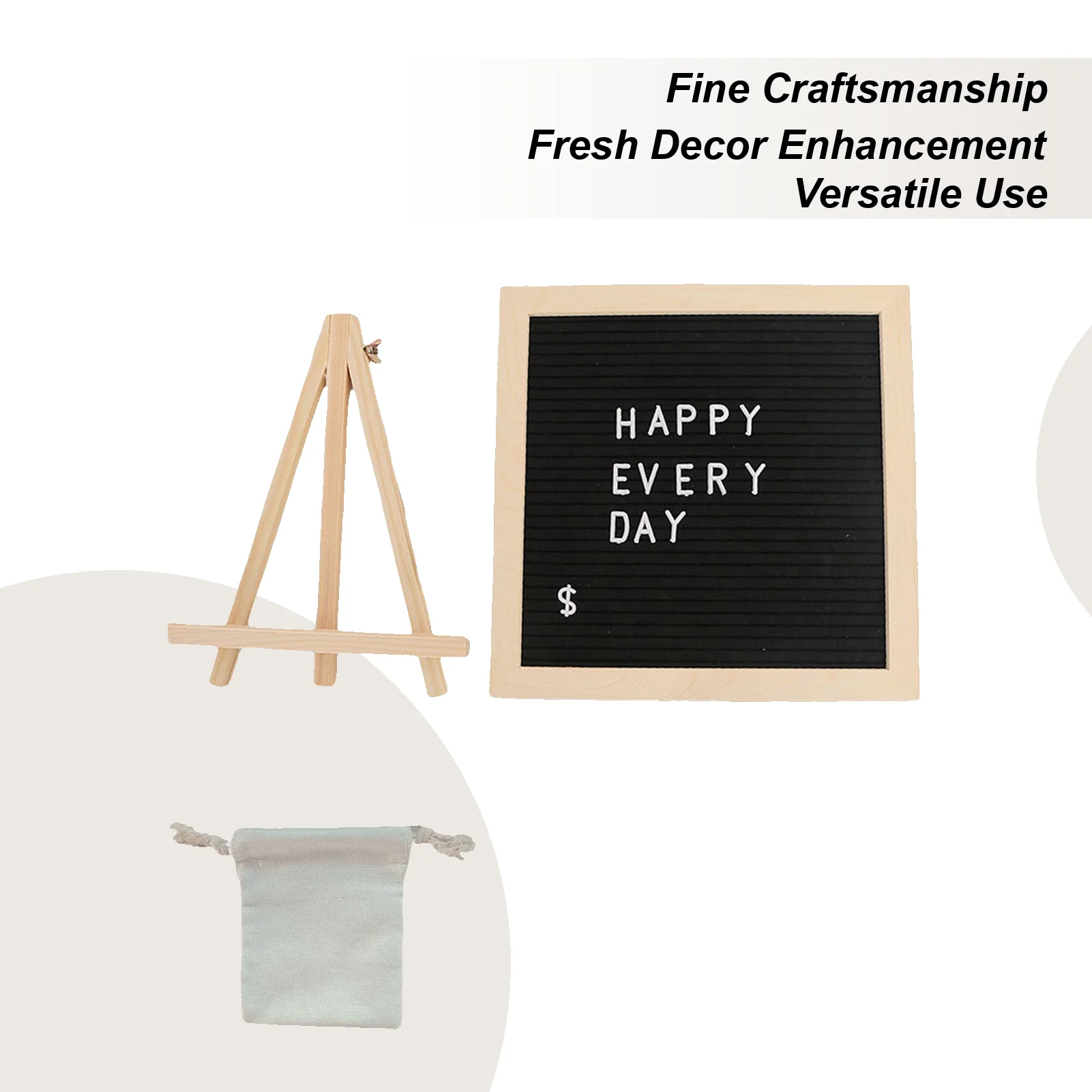 Letter Board Sign Wooden Felt Tabletop Chalkboard Decorative Changeable Letter Board For School Classroom Nursery Restaurant