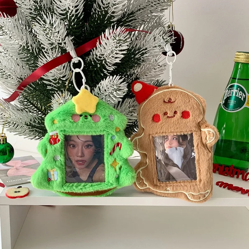 Cute Cartoon Christmas Plush Card Holder for 3 Inch ID Cards Sweet Kpop Idol Photocard Storage Case Kawaii Photocard Cover