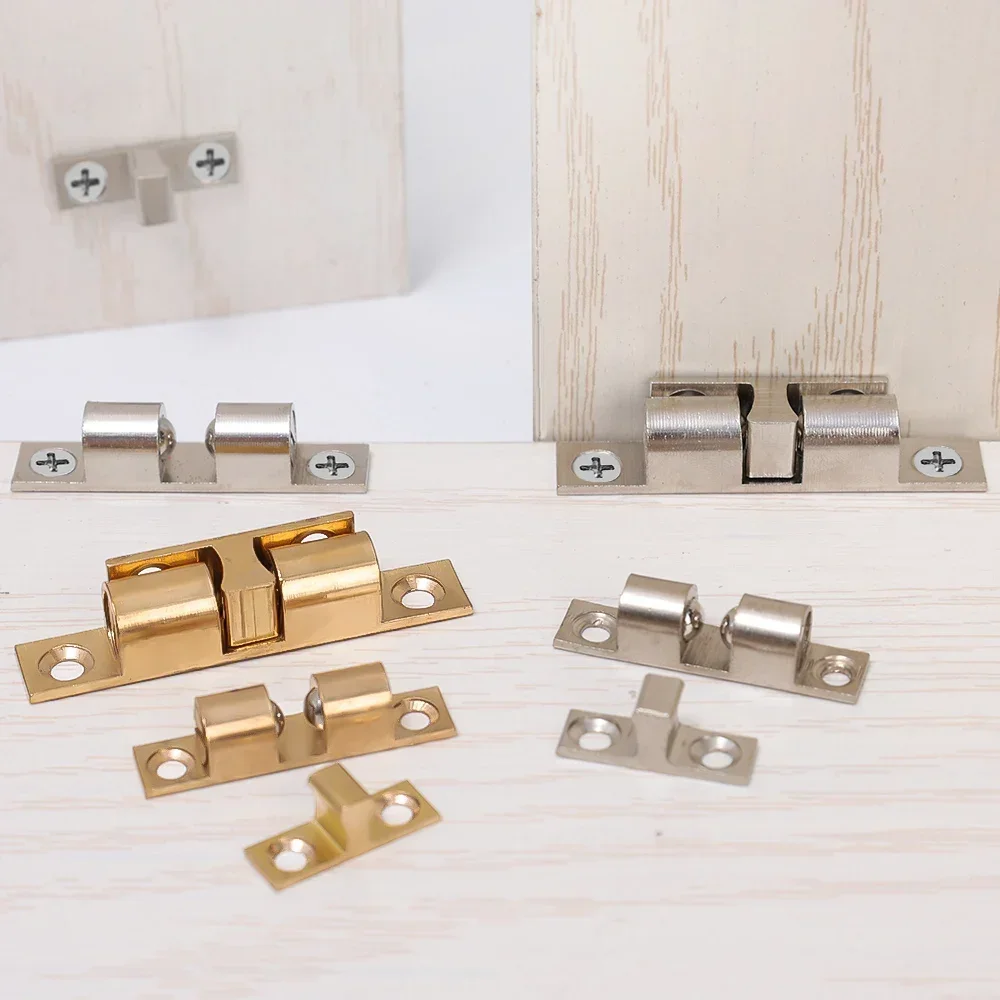 Brass Double Roller Spring Ball Catch Latch Wholesale Furniture Door Adjustable Tension Latch for Cabinet Closet Doors