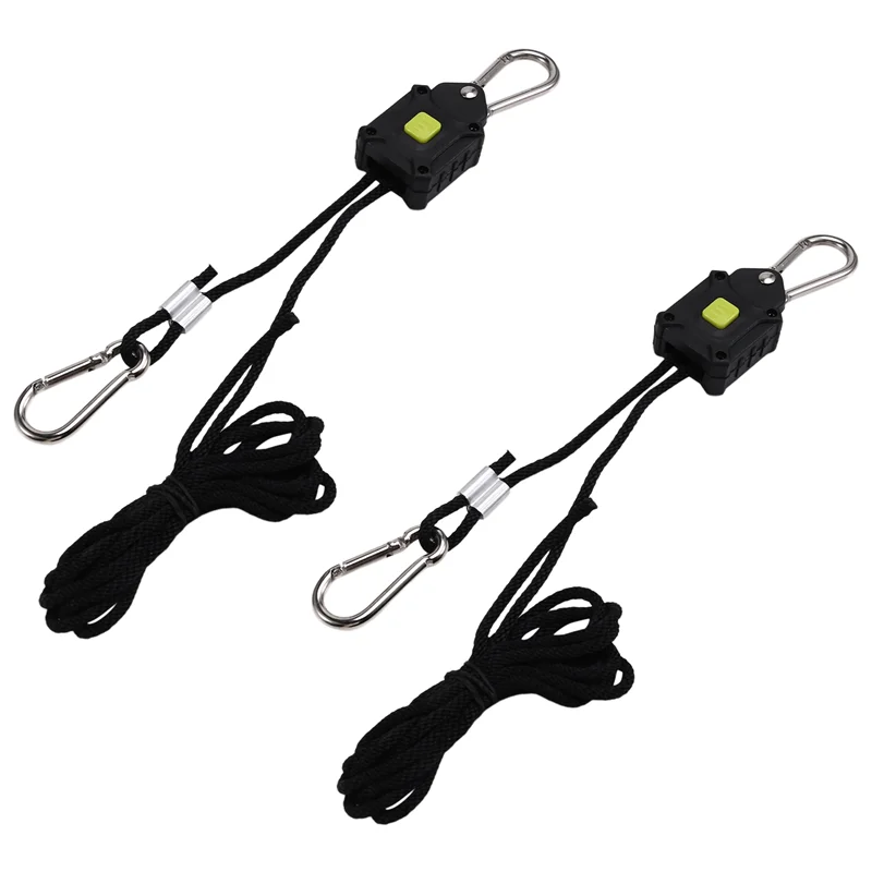 

ABYN-2Pack 1/8 Inch Adjustable Grow Light Hanger,Heavy Duty Rope Hanger With Reinforced Metal Gears For Grow Light,Inline Fan
