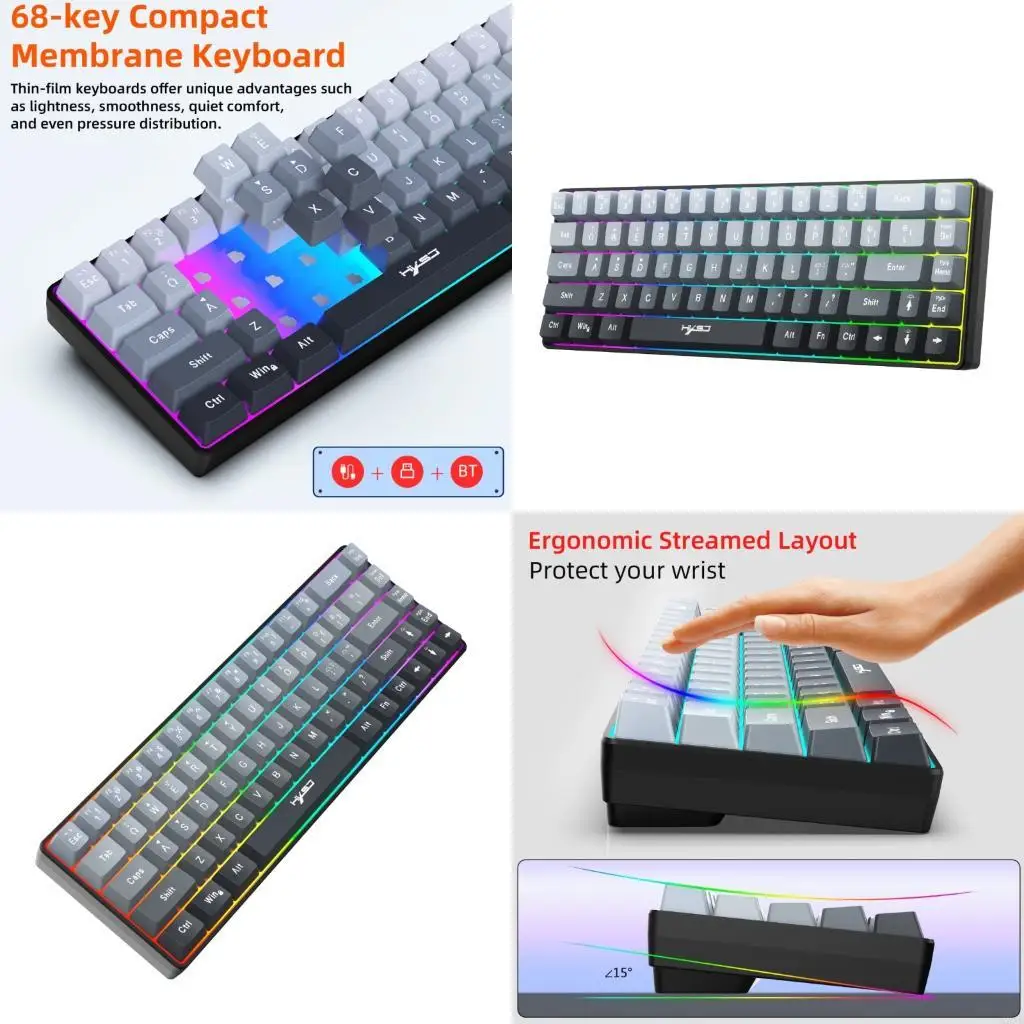 

K3NB Gradient Design Keyboard Trimodes Connectivities 80HRS Использование Compactly Layout