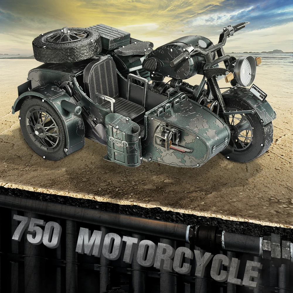 Piececool 3D Metal Puzzles 750 Motorcycle Assembly Model Kits Diy Toy Christmas Birthday Gifts Jigsaw Home Decoration