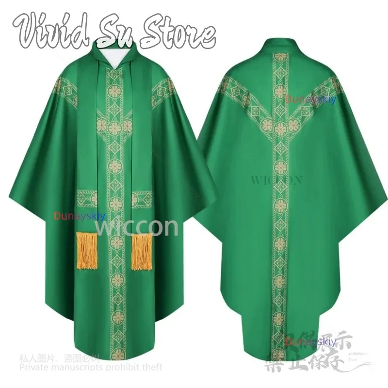 

COSda@In Stock Catholic Priest Chasuble Church Mass Vestment Robe Chasuble Priest Vintage Baggy Robe Gown Cape Long Robe Men Wom