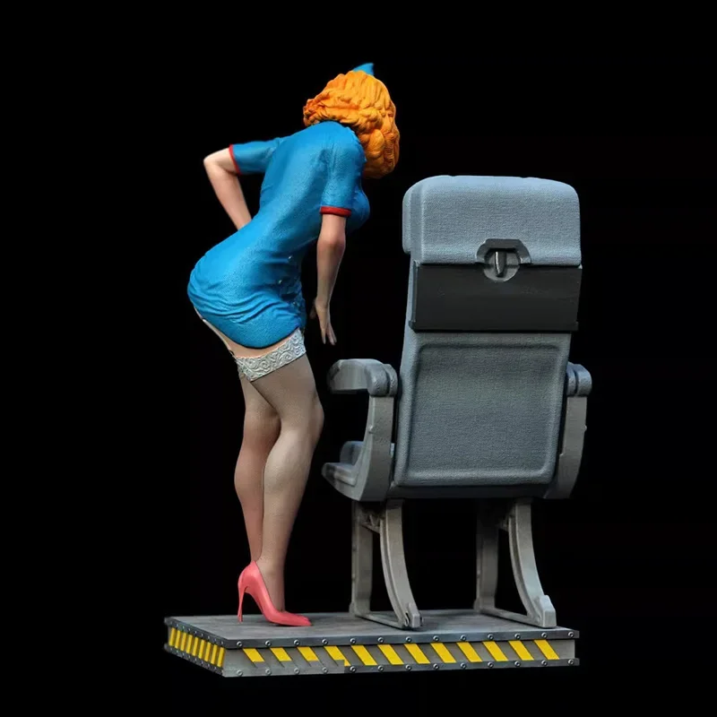 1/24 75mm  1/18  100mm Resin Model Airline Stewardess Sculpture Figurine Unpainted No Color RW-1285