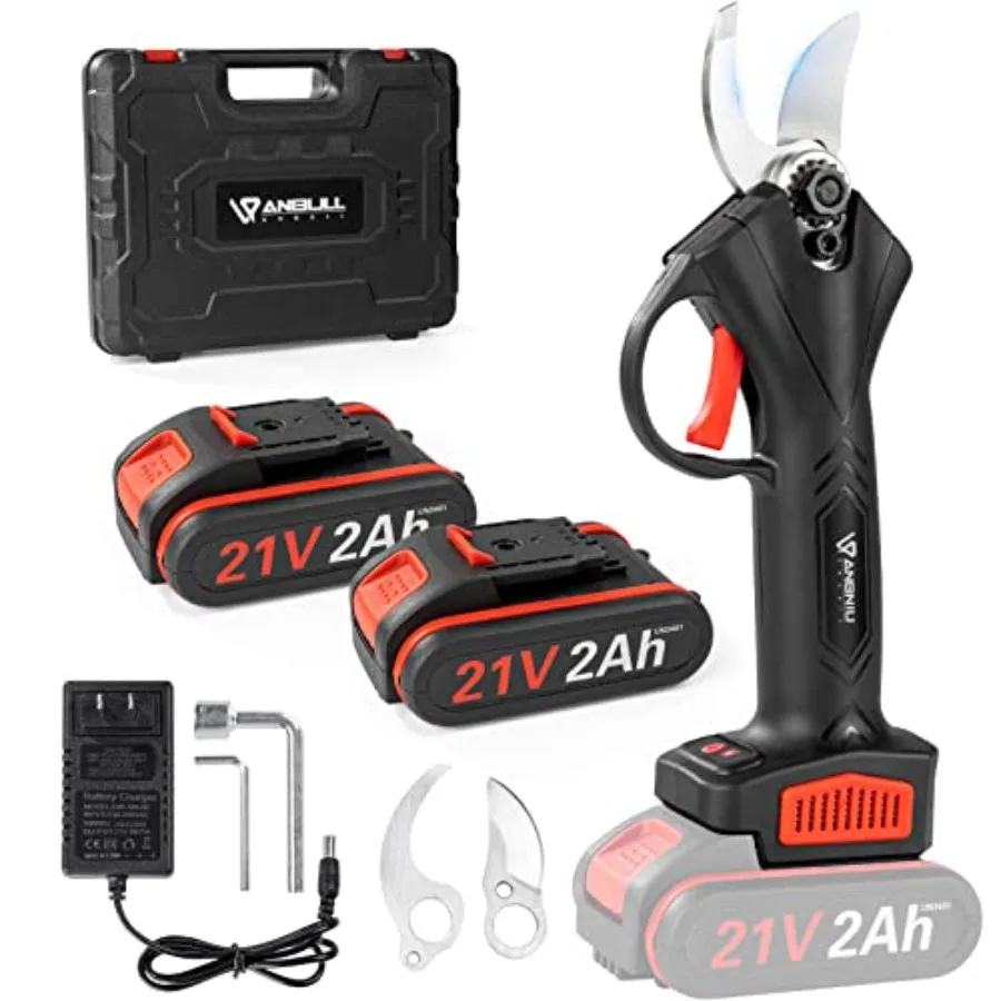 

Беспроводные электрические секаторы с 2 аккумуляторами 2 Ач, литиевые, для обрезки веток деревьев, диаметр реза 30 мм, серебристые