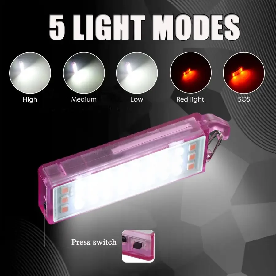1-4 Pack Mini Flashlight Portable Emergency Lights Type-C USB Rechargeable Flashlights Work Light Torch Keychain Light