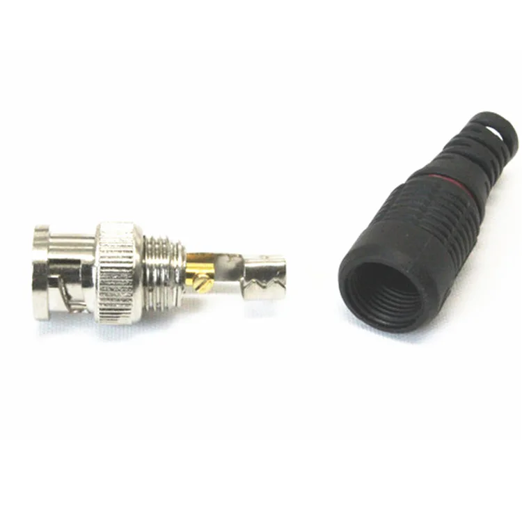 10pcs BNC Male Plug Pin Solderless Straight Angle Video Adapter BNC Connector for CCTV Surveillance Camera Security System