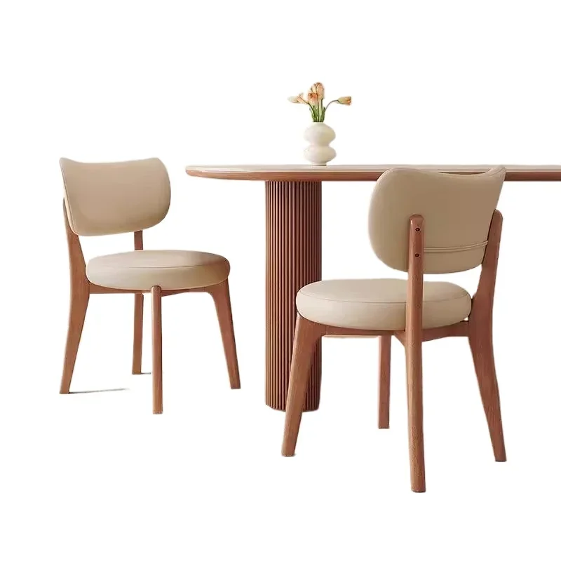 

Solid wood dining chair for home use, eating stool, light luxury backrest dining chair