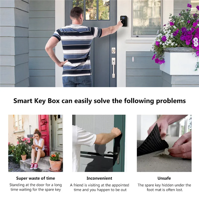 

Y45A-Smart Key Lock Box Wifi Fechadura Eletronica Waterproof Wall Mount Fingerprint Door Lock Security Lockbox