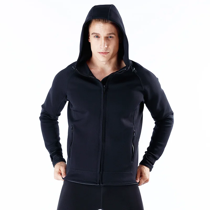 

2MM Neoprene Cold Insulated Crop Top Trench Coat Outdoor Winter Hooded Unisex Warm Jacket Front Zipper For Windproof Windbreaker