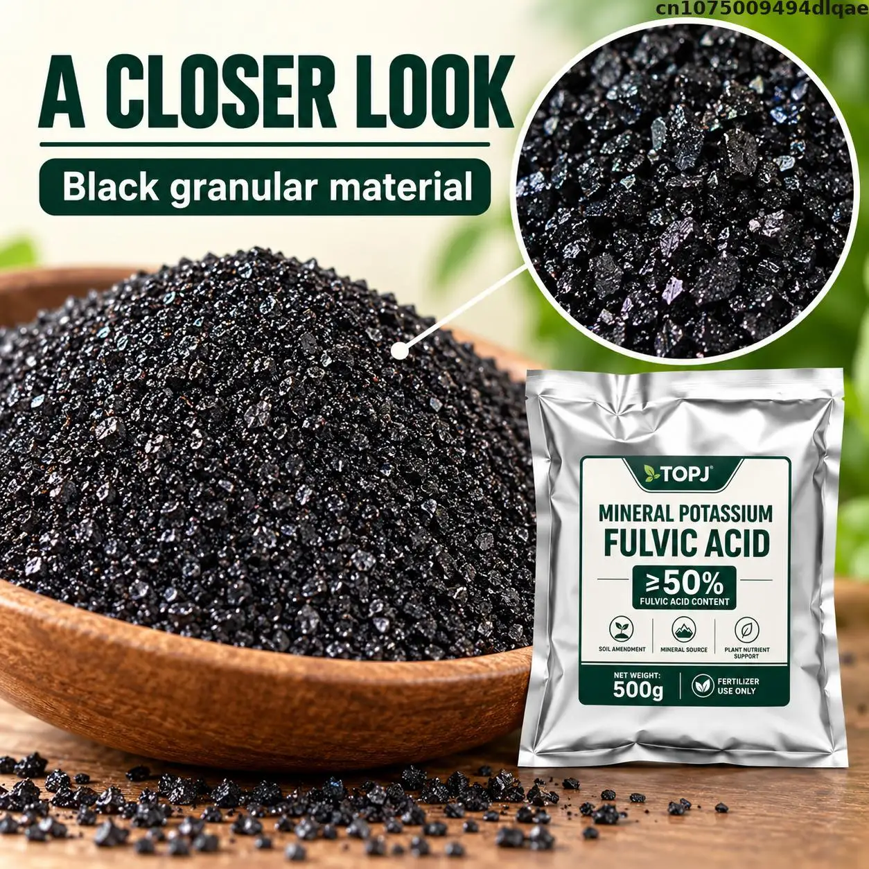 Topj Potassium Fulvic Acid 50% Water Soluble Soil Amendment For Ornamental Flowers Garden & Hydroponics