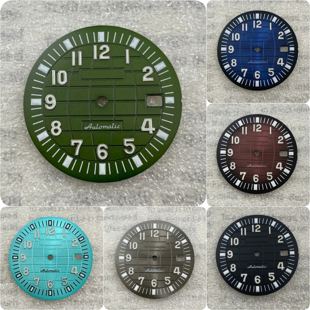 32mm No Logo NH35 Dial Fit NH35/NH36/4R/7S Movement Green Luminous For Grenade Watch Modification Accessories  Custom Logo