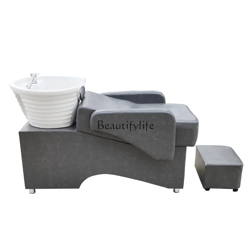 

FG17Shampoo Chair Barber Shop for Hair Salon Flushing Bed Porcelain Minimalist Lying Half Hair-Washing Chair