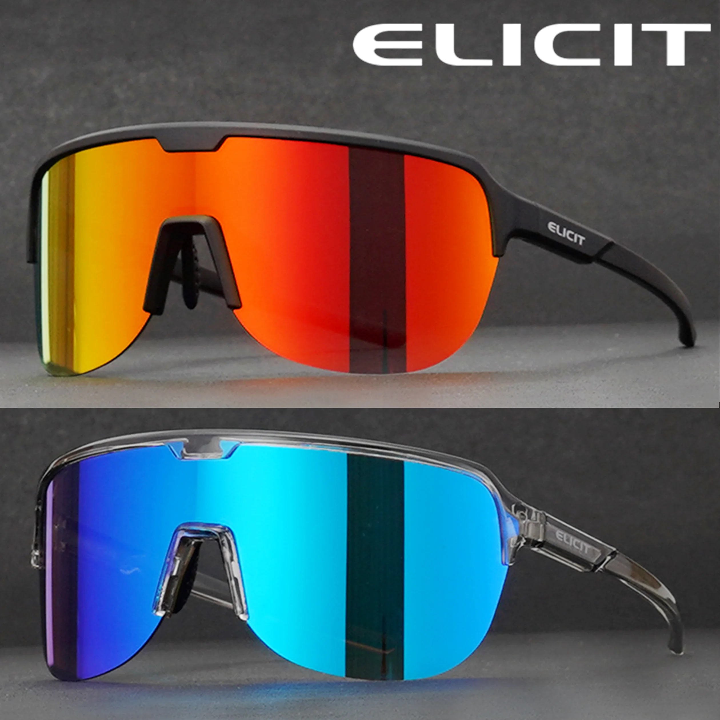 ELICIT Cycling Glasses Polarized MTB Road Bike Glasses UV400 Protection Sunglasses Ultra Light Sport Eyewear Equipment 3Lens Set