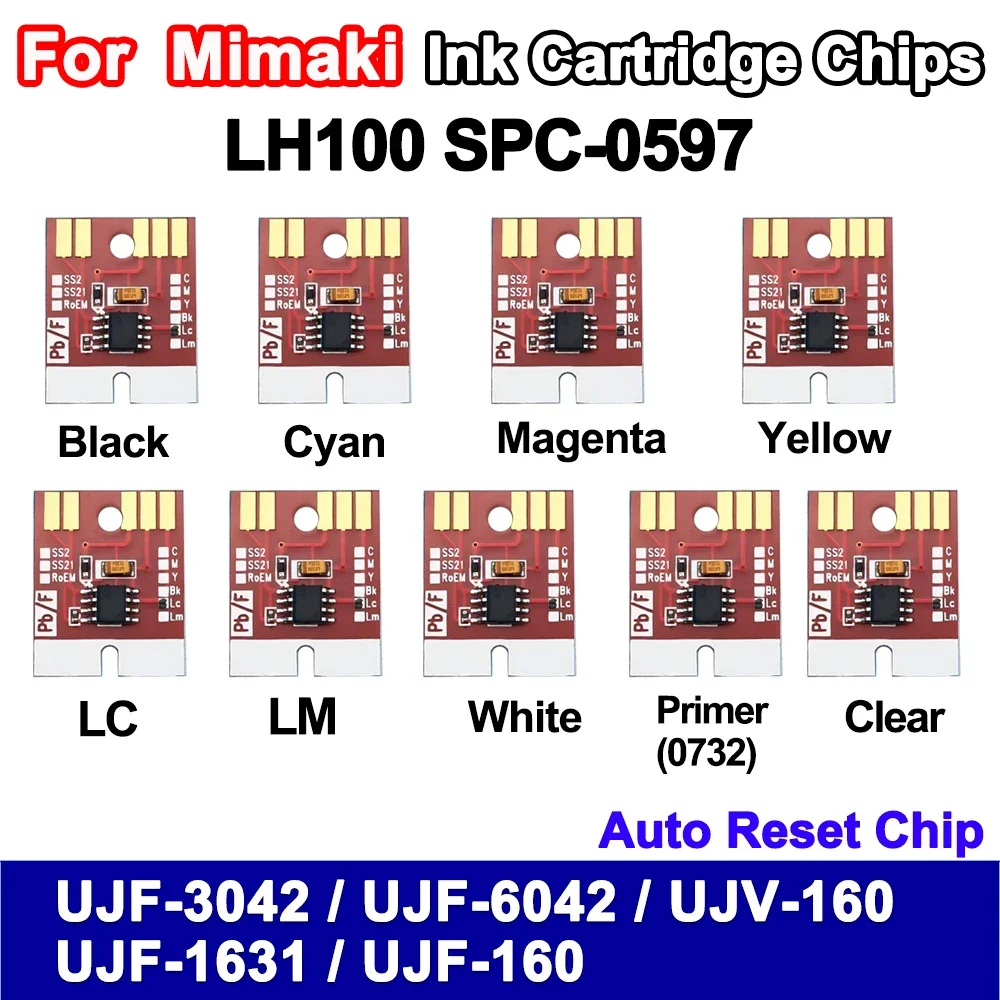 LH100 SPC 0597 SPC-0597 Ink Cartridge Auto Reset Chip For Mimaki UJF-3042 UJF-6042 UJV-160 UJF-1631 UJF-160 permanent chip