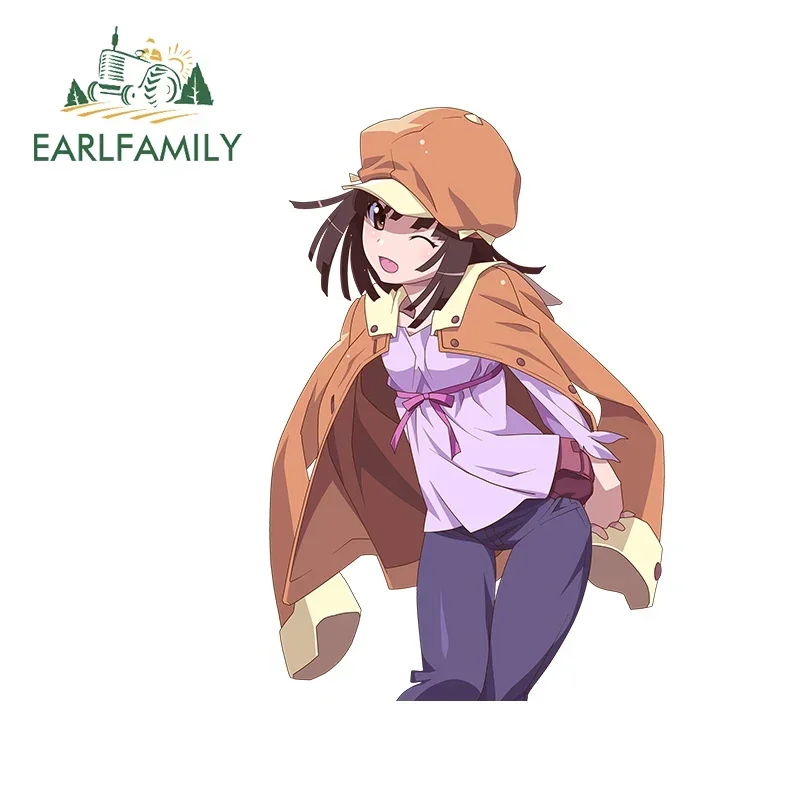 EARLFAMILY 13cm X 2.7cm For Cute Loli Anime Decals Waterproof Funny Car Sticker Windshield Trunk Scratch-Proof Vinyl Car Wrap