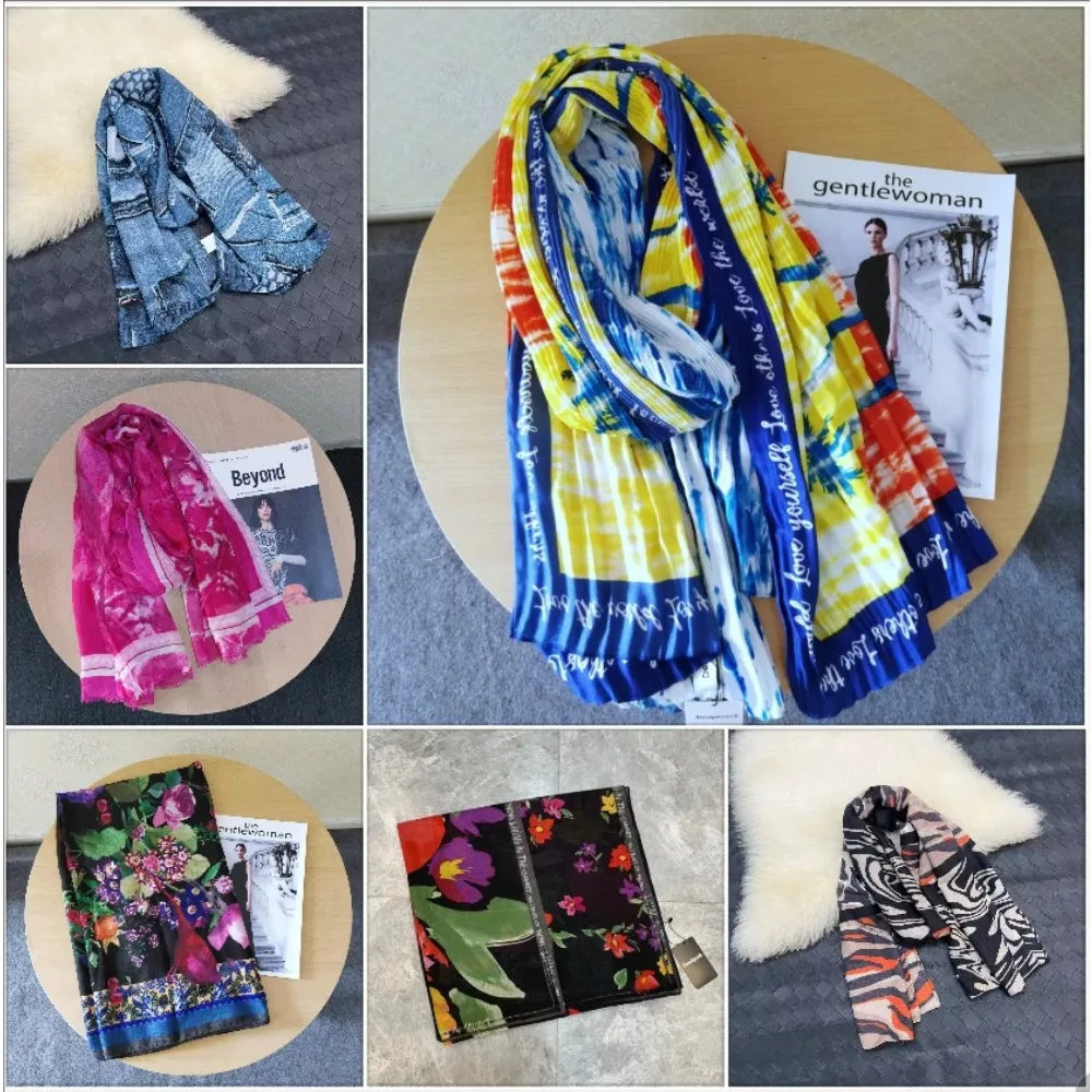 

Foreign Trade Original Order: Spanish New Product: Knitted Embroidery Printed Fashion Decoration, Beach Sunshade Women's Scarf