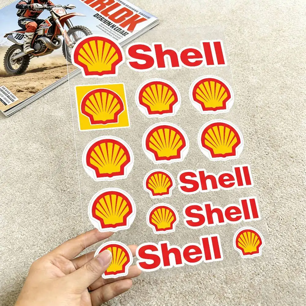 Poster Sh-el-l Reflective Motorcycle Stickers, 3M Safety Warning At Night In The Dark Scooter Helmets