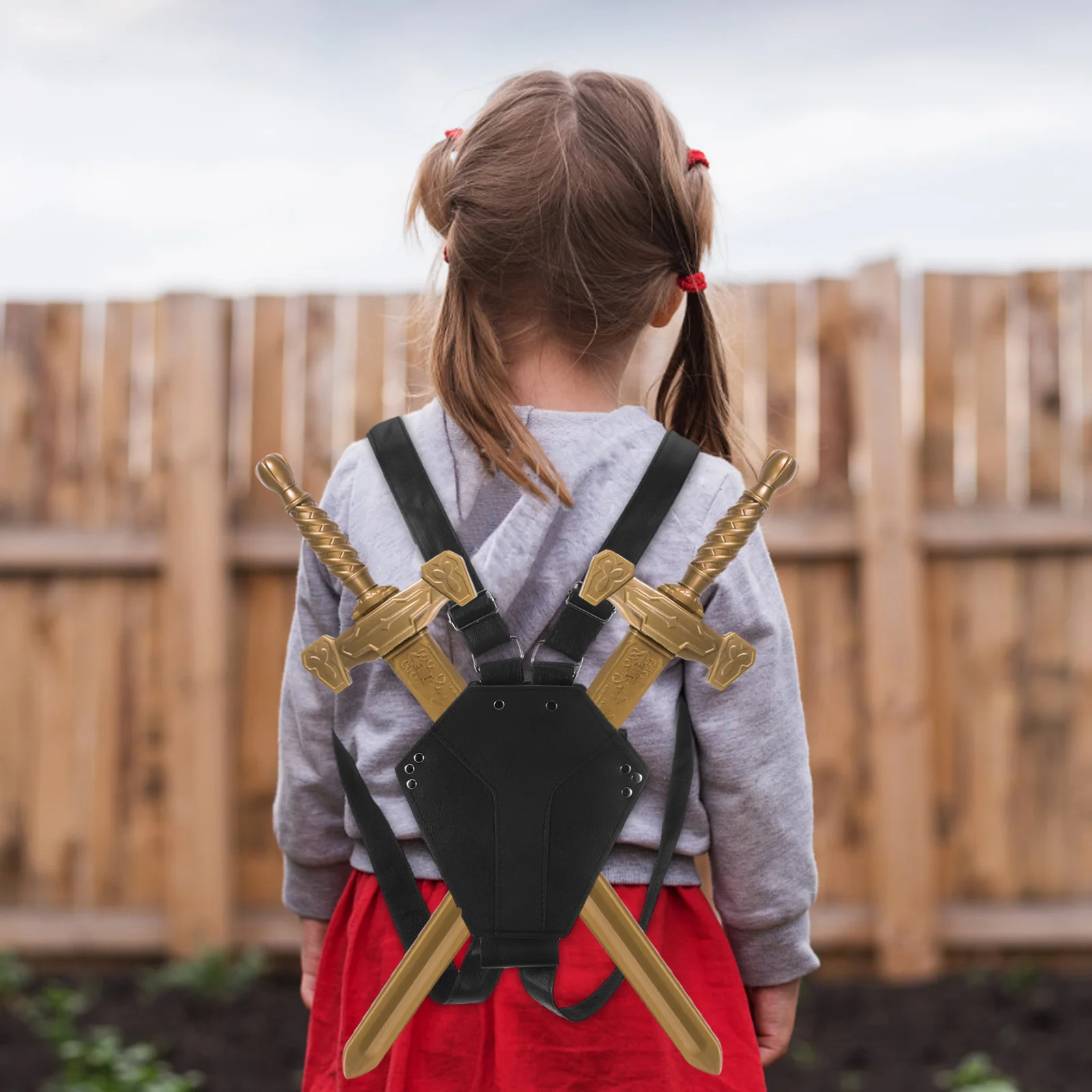 Dual Back Harness Adjustable Crossback Strap Durable Cosplay Sword Holder For Halloween Medieval Samurai Adventure Universal