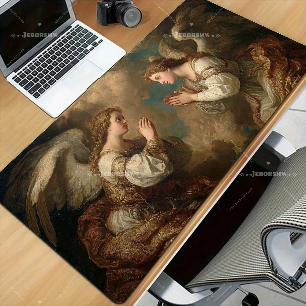 

Vintage Angel Oil Painting Desk Mat, Non-slip Mouse Pad, Perfect Gift for Classical Art Lovers