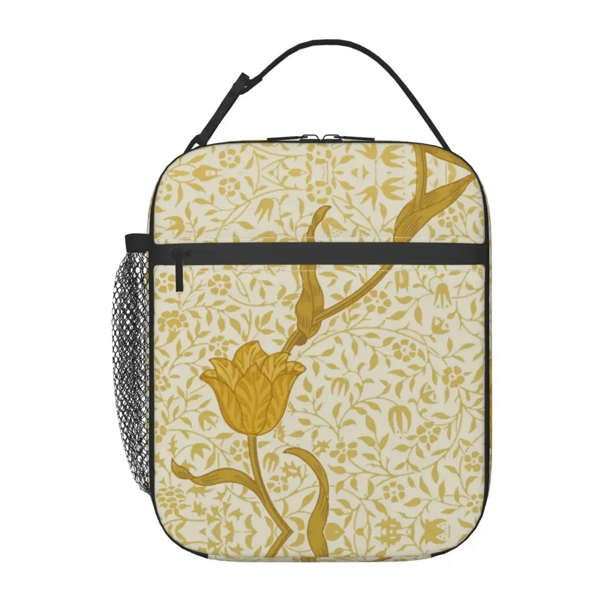 William Morris Garden Tulip Victorian Floral Patterns Insulated Lunch Bag Waterproof Textile Pattern Thermal Cooler Lunch Tote