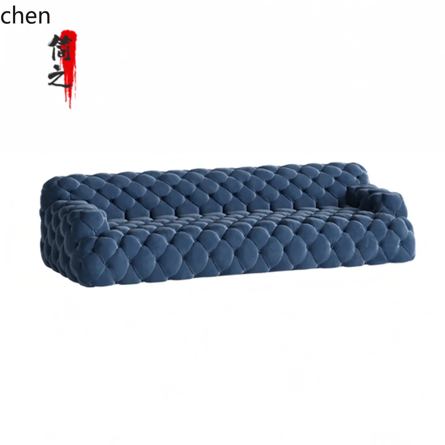 HT Simple Hotel Lobby Sales Office Beauty Salon Club Tech Fabric Sofa Set Customization