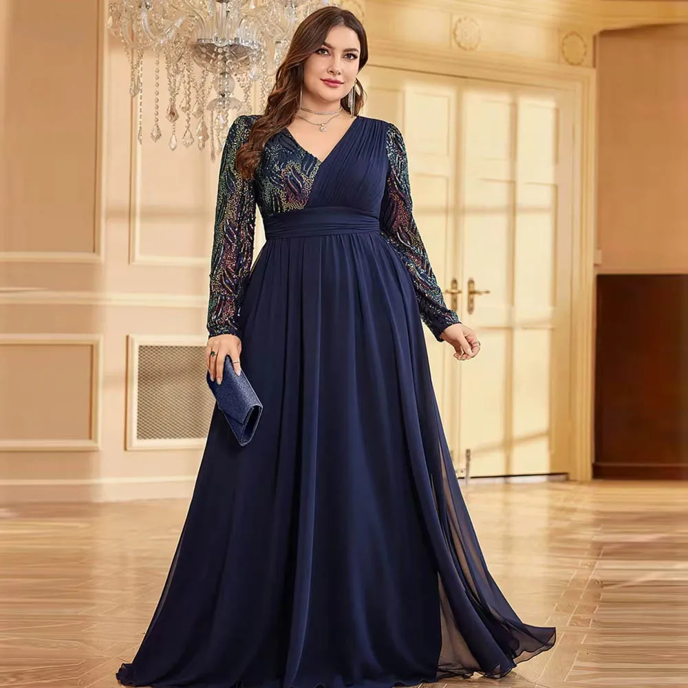 

Роскошные платья для матери невесты по индивидуальному заказу, шифоновые красные коктейльные платья с длинными рукавами и блестками для выпускного вечера, длиной до пола, свадебные платья