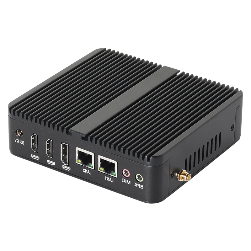 Mini PC Intel Celeron J6412 N150 Processor 2x HDMI 1x DP 2x COM RS232 2x Ethernet Windows10/11 Linux