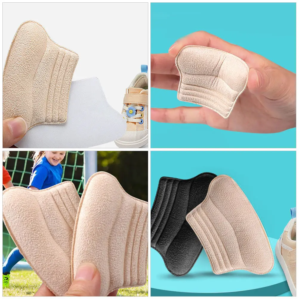 4Pairs Kids Heel Liners Comfortable Replaceable Heel Cushions for All Shoe Types Slippage Control Abrasion Resistant Daily Foot