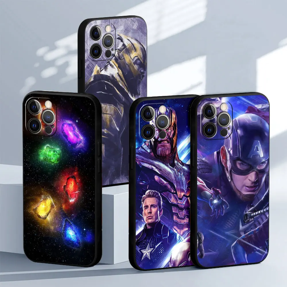 Силиконовый чехол с перчаткой Marvel Thanos Infinity для Apple iPhone 13 12 11 Pro Max 7 8 12Mini XS XR X 5 5S SE 6 6S Plus, чехол для телефона