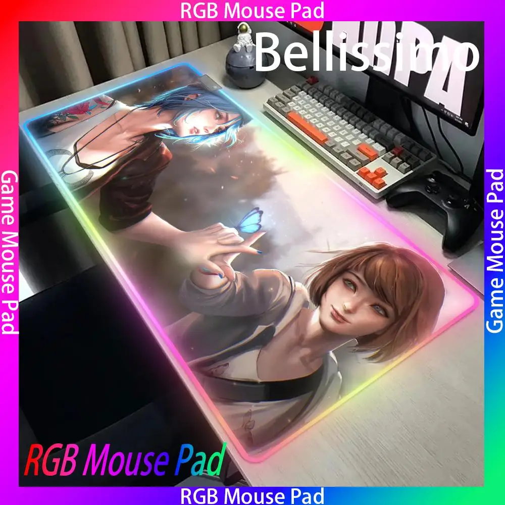 Life Is Strange Mouse Pad Large RGB Mouse Pad XXL LED Mousepads Table Pads Keyboard Mats Desk Rug With Backlit 1000x500mm