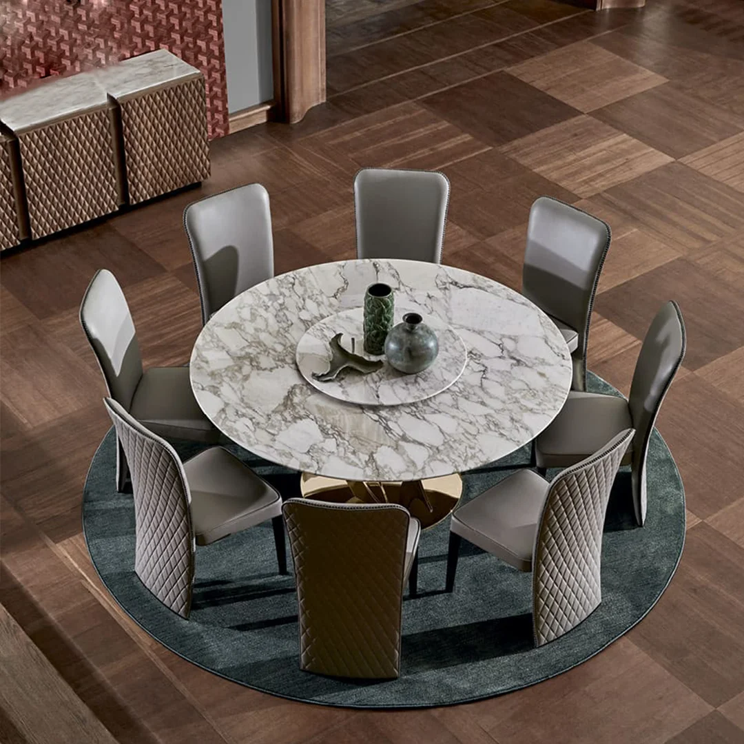 Bespoke Villa High-end Modern Dining Room Furniture Suite Natural Marble Dining Room Sets 6 8 Chairs Luxury Dinning Table Set