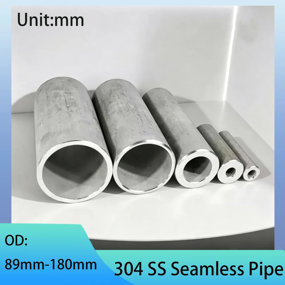 1Pcs Length 100mm 304 Stainless Steel Industrial Seamless Pipe OD 89mm-180mm Circular Capillary Tube Thickness 3mm-8mm